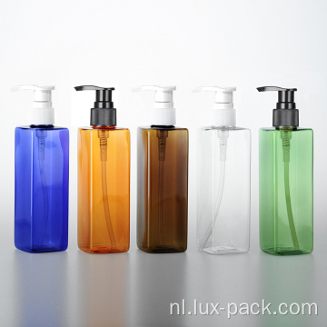 Lotion verpakking Pet Plastic Square -fles met pomp